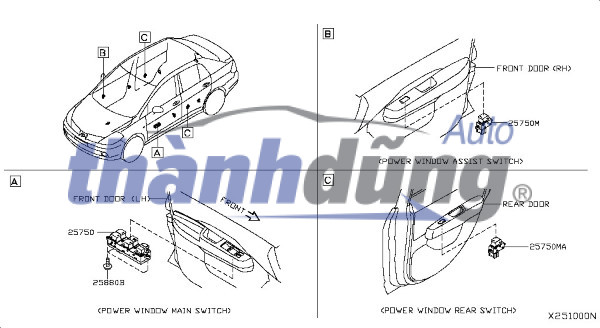 Công Tắc Lên Xuống Kính Hyundai I10 2022 | 93570B40104X - Ảnh 4