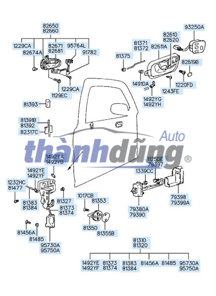 Khóa cửa trước HYUNDAI I10 2015 | 81310B4090 - Ảnh 3