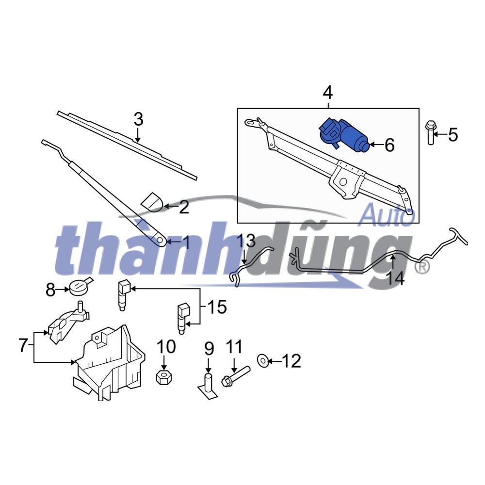 Mô tơ gạt mưa ISUZU NQR75 4HK1 | 8973613762 - Ảnh 4