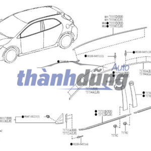 Alternative view of Nẹp Chân Kính (Lông Mi) Toyota Altis 2008 | 7573002110