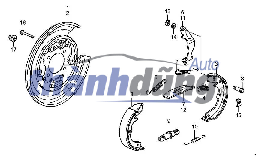 Mâm Dừng Phanh Sau Kia K2700 2009 | 583604E000 - Ảnh 5