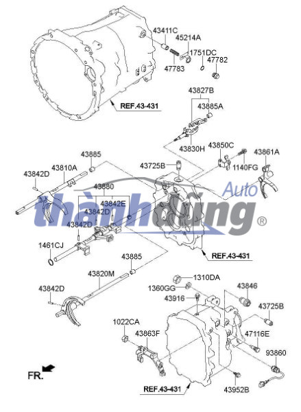 Càng cua số 5 HYUNDAI I10 2013-2017 | 4383002540 - Ảnh 4